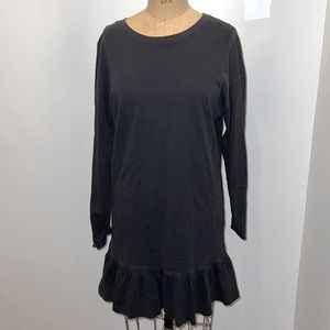 Topshop Navy Long-sleeve Shirtdress with Ruffles 6